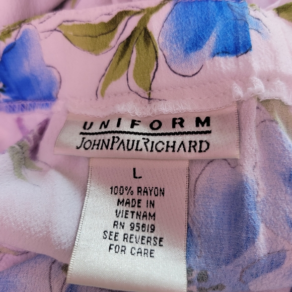 Vintage Rayon Floral Maxi Skirt John Paul Richard size Large - Picture 2 of 2